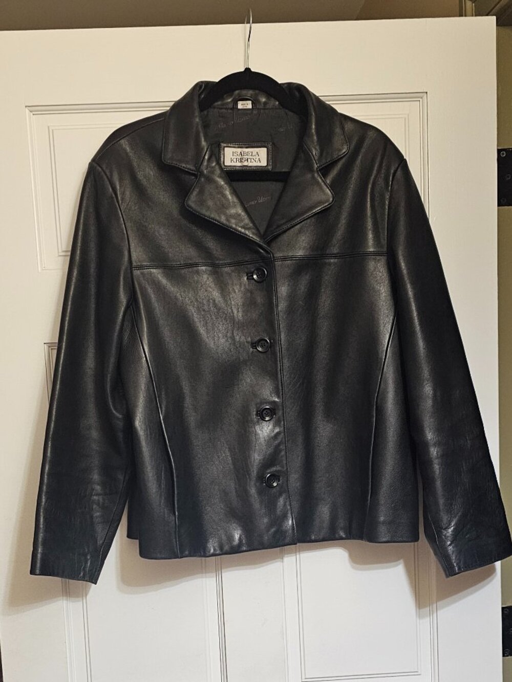 Classic Isabela Kristina Black Leather Jacket XL